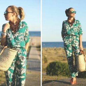 Floral Green Jumpsuit